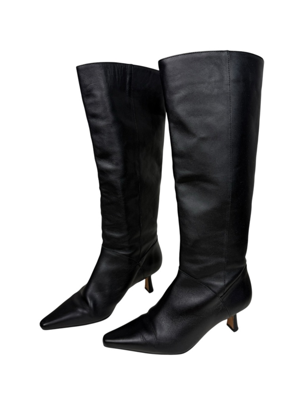 Anthropologie Pointed Toe Kitten Heel Knee High Boots - Picture 2 of 9